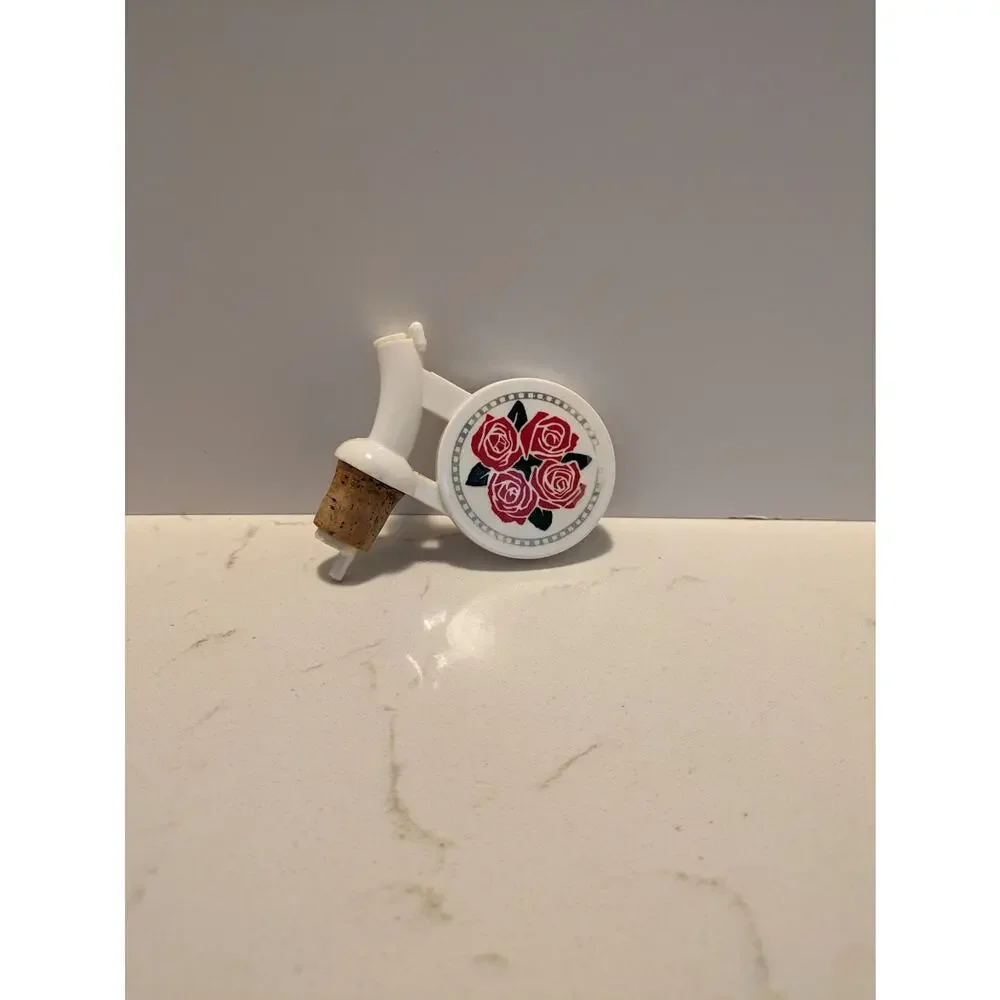 Vintage Four Rose Cork Stopper Pour Spout Gin Liquor Alcohol